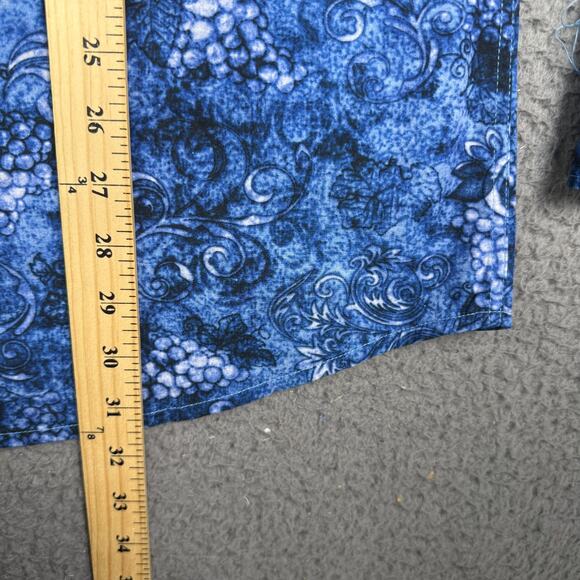 Rock Roll n Soul Shirt Mens L Blue Floral Pearl Snap Western Skull Flip Cuff - Picture 8 of 9